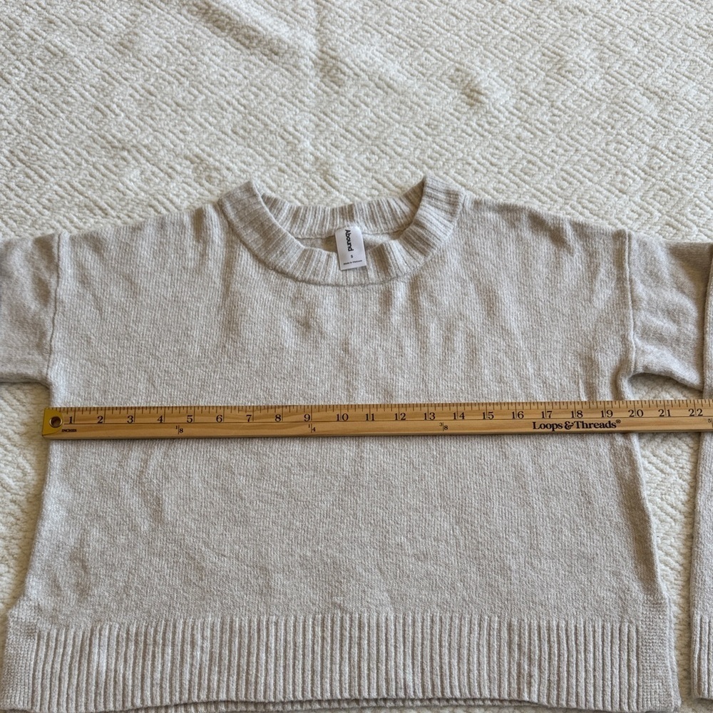 Abound Beige Crew Neck Sweater Sz S - Picture 3 of 6